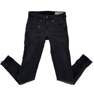 rag and bone Grey‎ jeans size 29 Woman’s Zipper Pockets, Moto Zip Skinny gothic